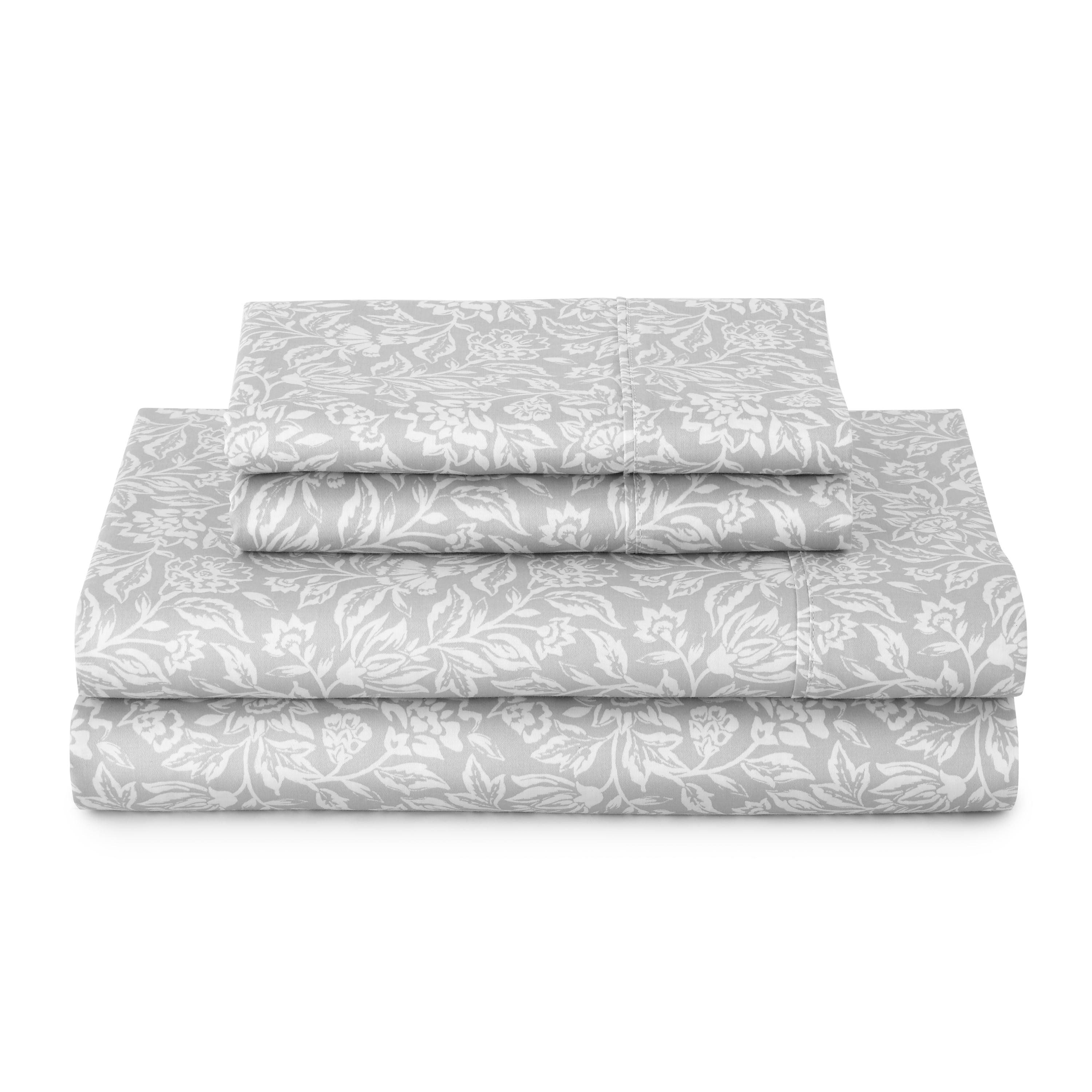 AVERO™ 4-Piece 300 Thread Count Bashful Blooms Cool Cotton Sateen Bed Sheet Set, Queen - Deep Pocket