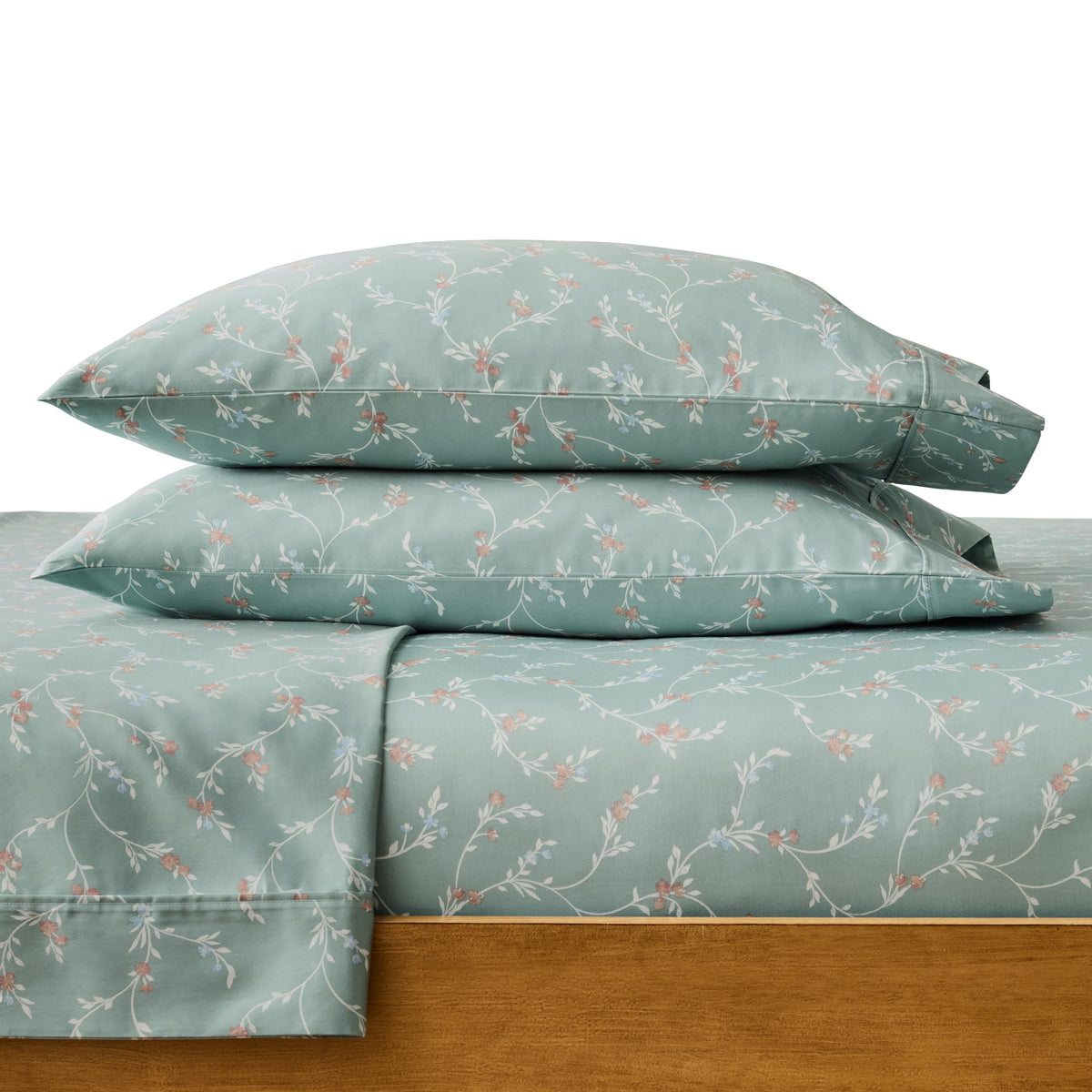 AVERO™ 4-Piece 300 Thread Count Bashful Blooms Cool Cotton Sateen Bed Sheet Set, Queen - Deep Pocket