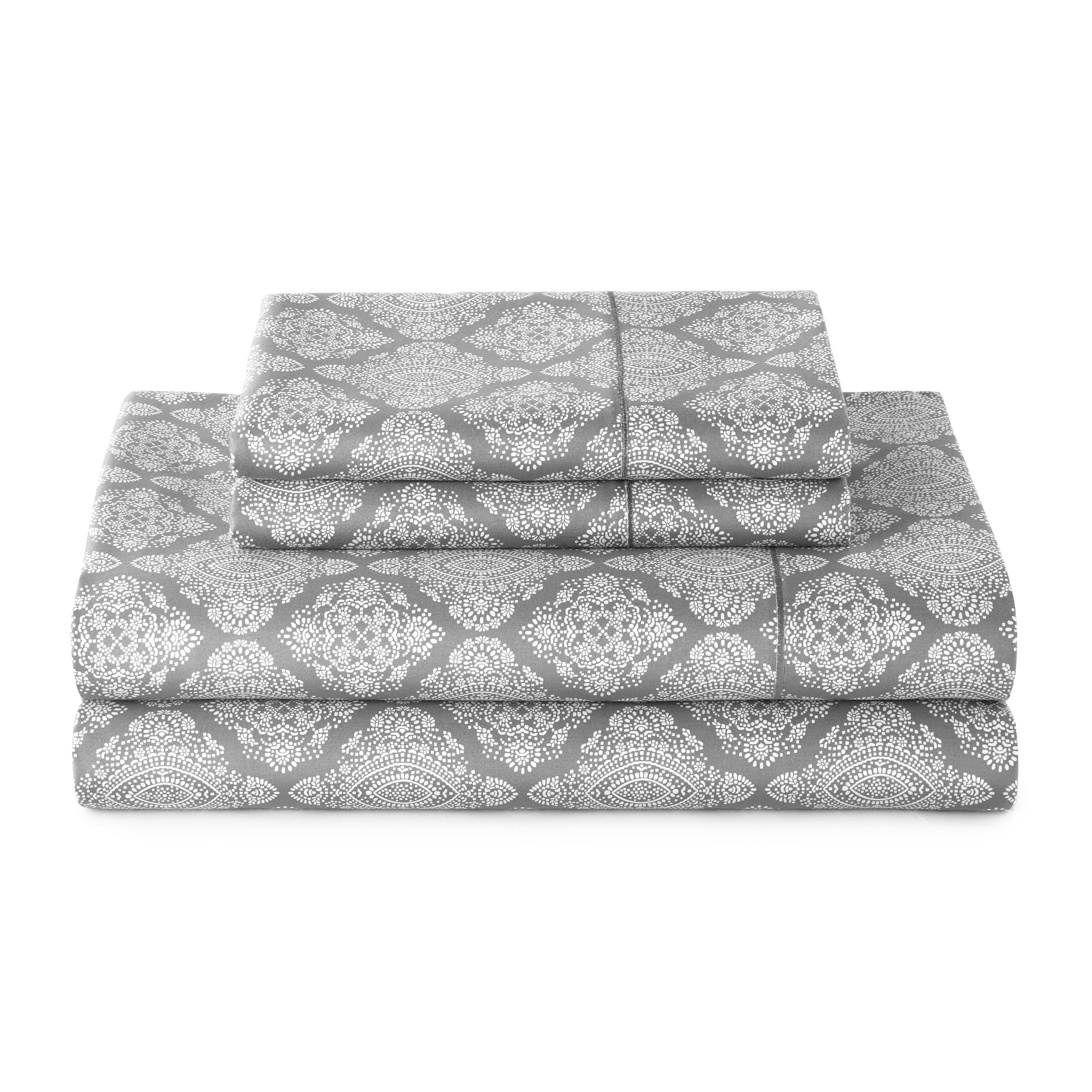 AVERO™ 4-Piece 400 Thread Count Cotton Sateen Performance Bed Sheet Set, Grey, Queen