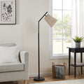 AVERO™ 60 in Boho Black Angled Floor Lamp with Rattan Shade - AVERO™