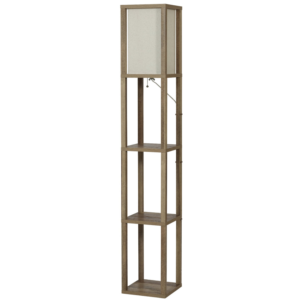 AVERO™ 62.25" Modern Pull Chain Weathered Floor Lamp with Natural Square Shade - AVERO™