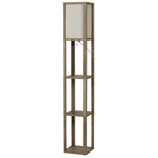 AVERO™ 62.25" Modern Pull Chain Weathered Floor Lamp with Natural Square Shade - AVERO™
