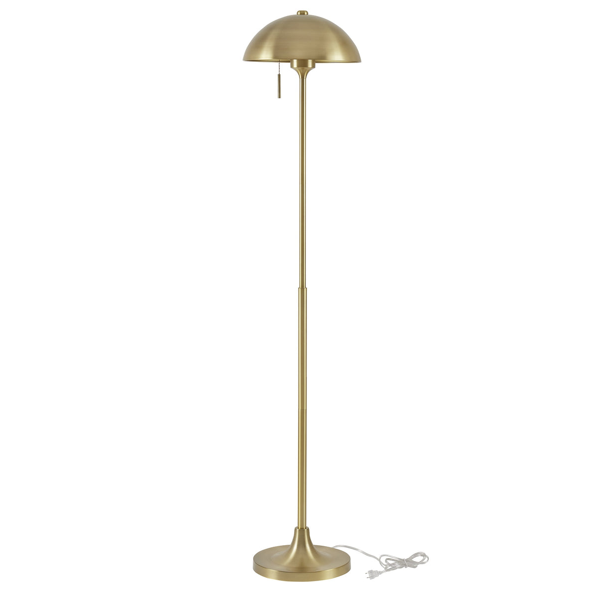 AVERO™ 62" Modern Pull-chain Brass Floor Lamp with Brass Dome Shade - AVERO™