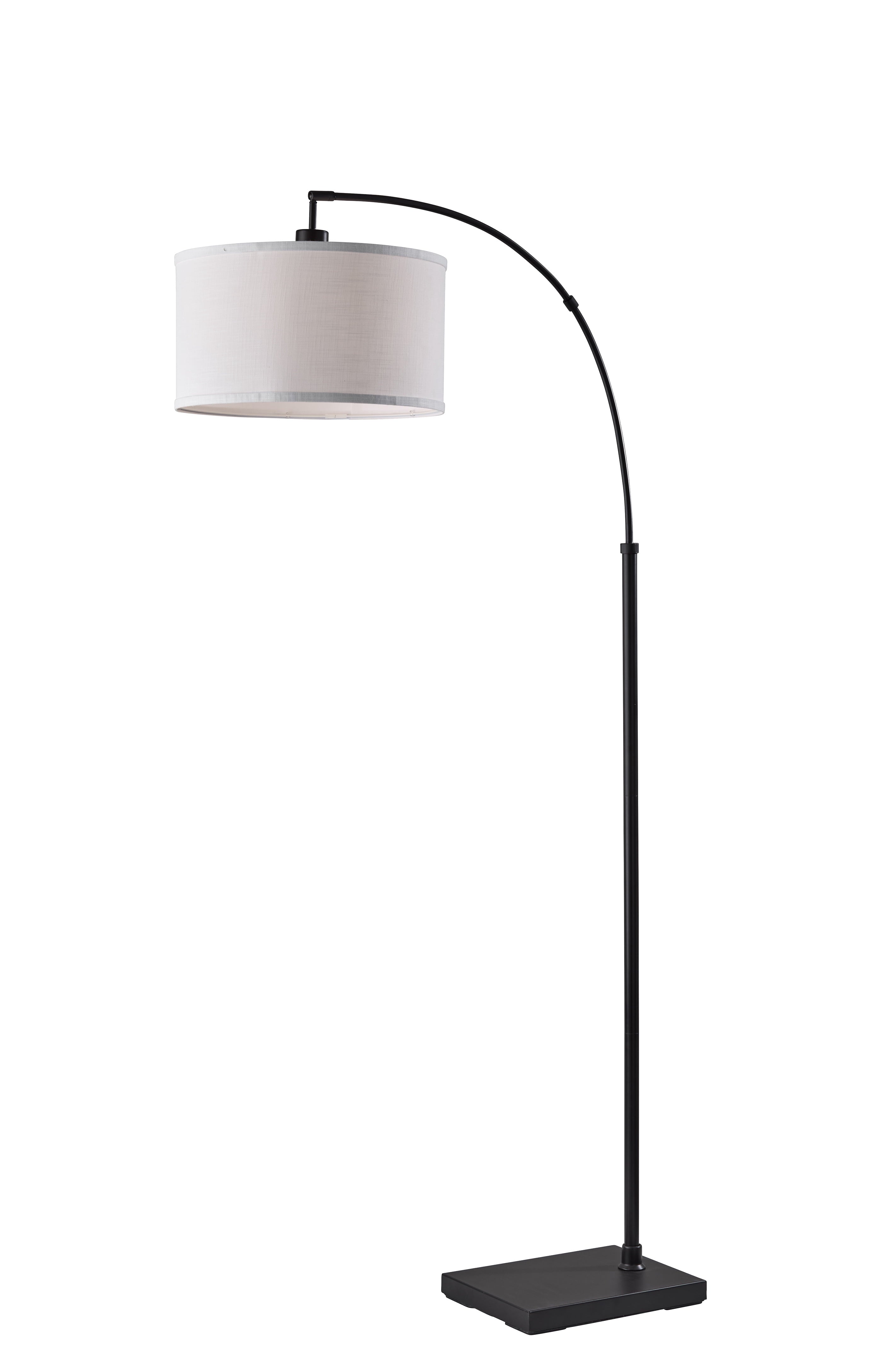 AVERO™ Michelle 71-Inch Metal Arc Floor Lamp with White Fabric Shade and 3-Way Switch - AVERO™