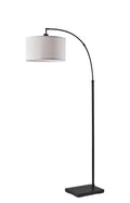 AVERO™ Michelle 71-Inch Metal Arc Floor Lamp with White Fabric Shade and 3-Way Switch - AVERO™