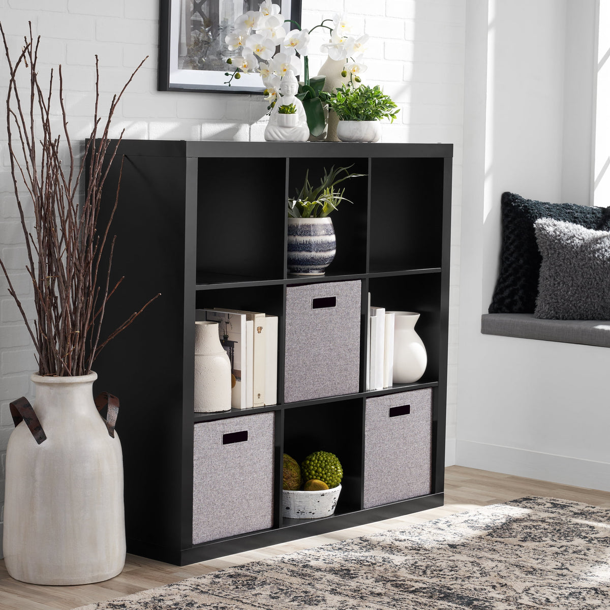 AVERO™ 9 Cube Storage Organizer, Solid Black - AVERO™