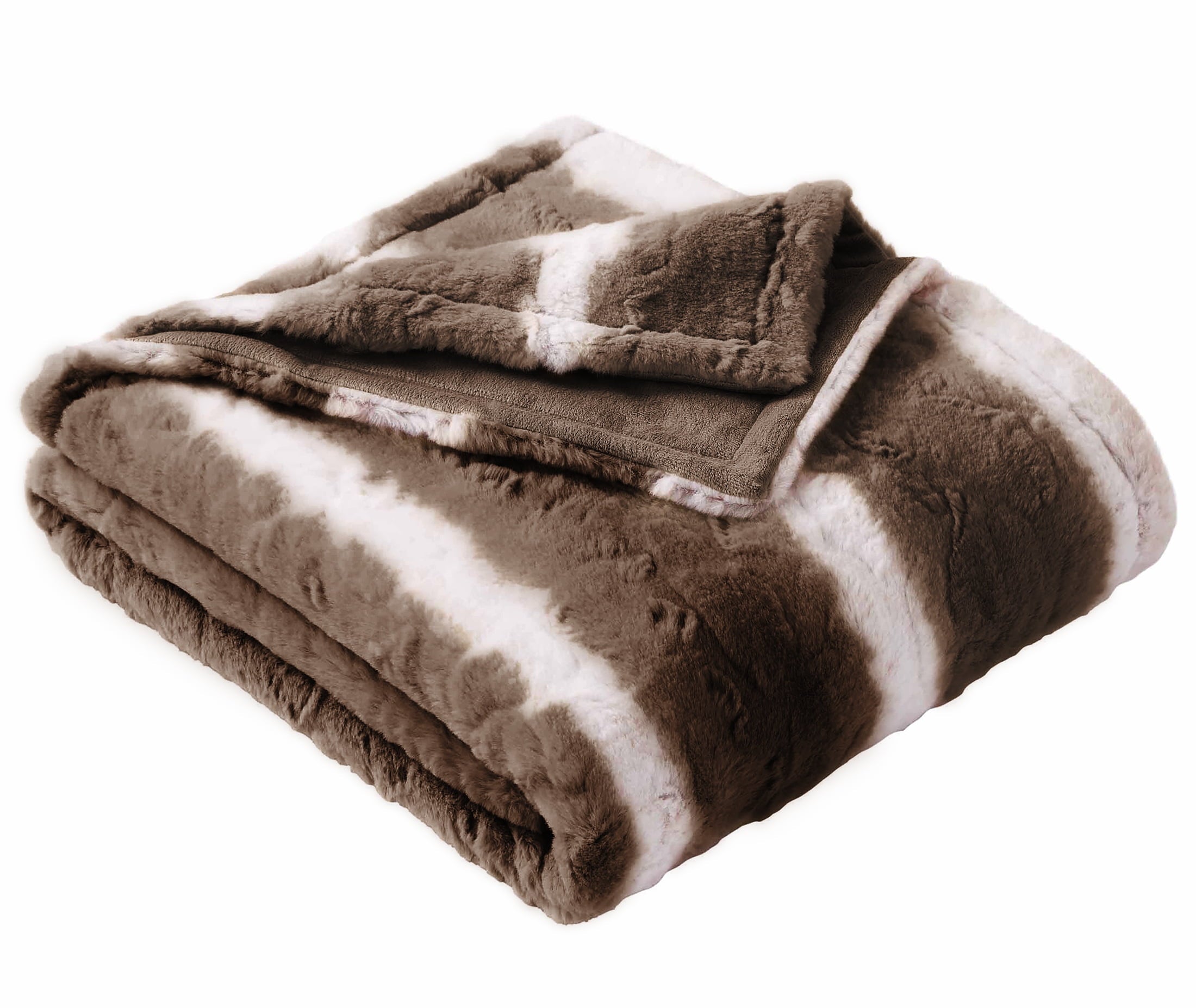 AVERO™ Almond Biscuit Ombre Faux Fur Throw, 50 in x 72 in