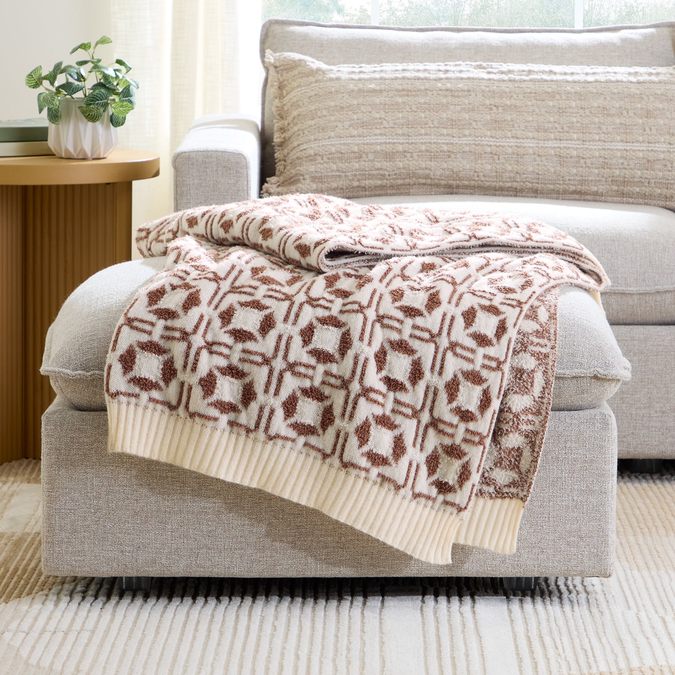 AVERO™ Cozy Knit Throw Blanket, Blue Silver, 50 x 72 in