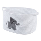 AVERO™ Cotton Rope Rectangle Tote Bin, Elephant Crochet - AVERO™