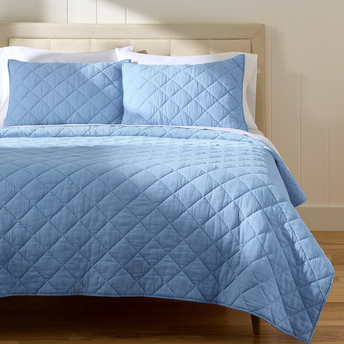 AVERO™ Diamond Gauze Quilt, Blue, Full/Queen, All Ages - AVERO™