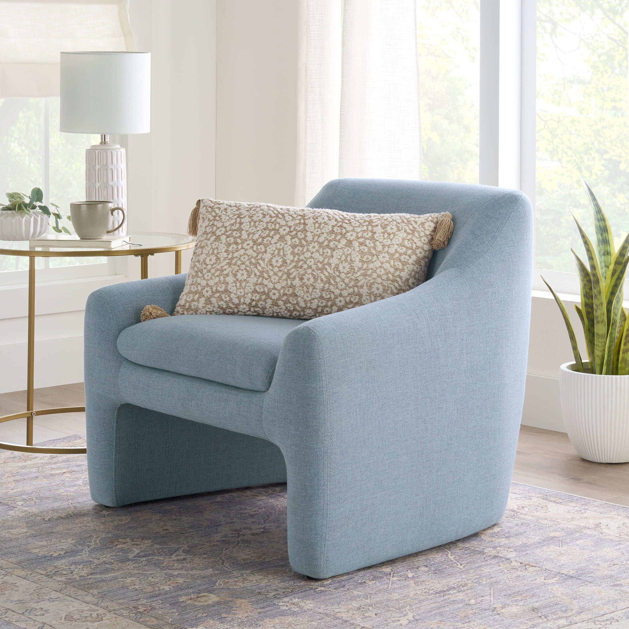 AVERO™ Emerson Curvy Accent Chair, Ochre Velvet