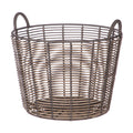 AVERO™ Round Poly Rattan Decorative Storage Basket with Handles, 18.7 in x 16.14 in - AVERO™