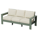 AVERO™ Ezra 4-Piece Outdoor HDPE Conversation Set, White with Neutral Palm Cushions