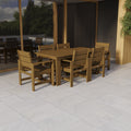 AVERO™ Ezra 7-Piece Outdoor HDPE Dining Set, Teak - AVERO™