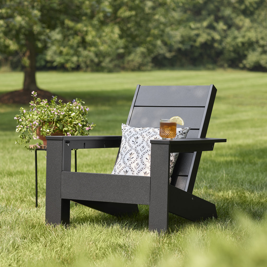 AVERO™ Ezra Outdoor HDPE Adirondack Chair, Black - AVERO™