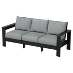 AVERO™ Ezra Outdoor Sofa, Black Frame with Gray Cushions - AVERO™