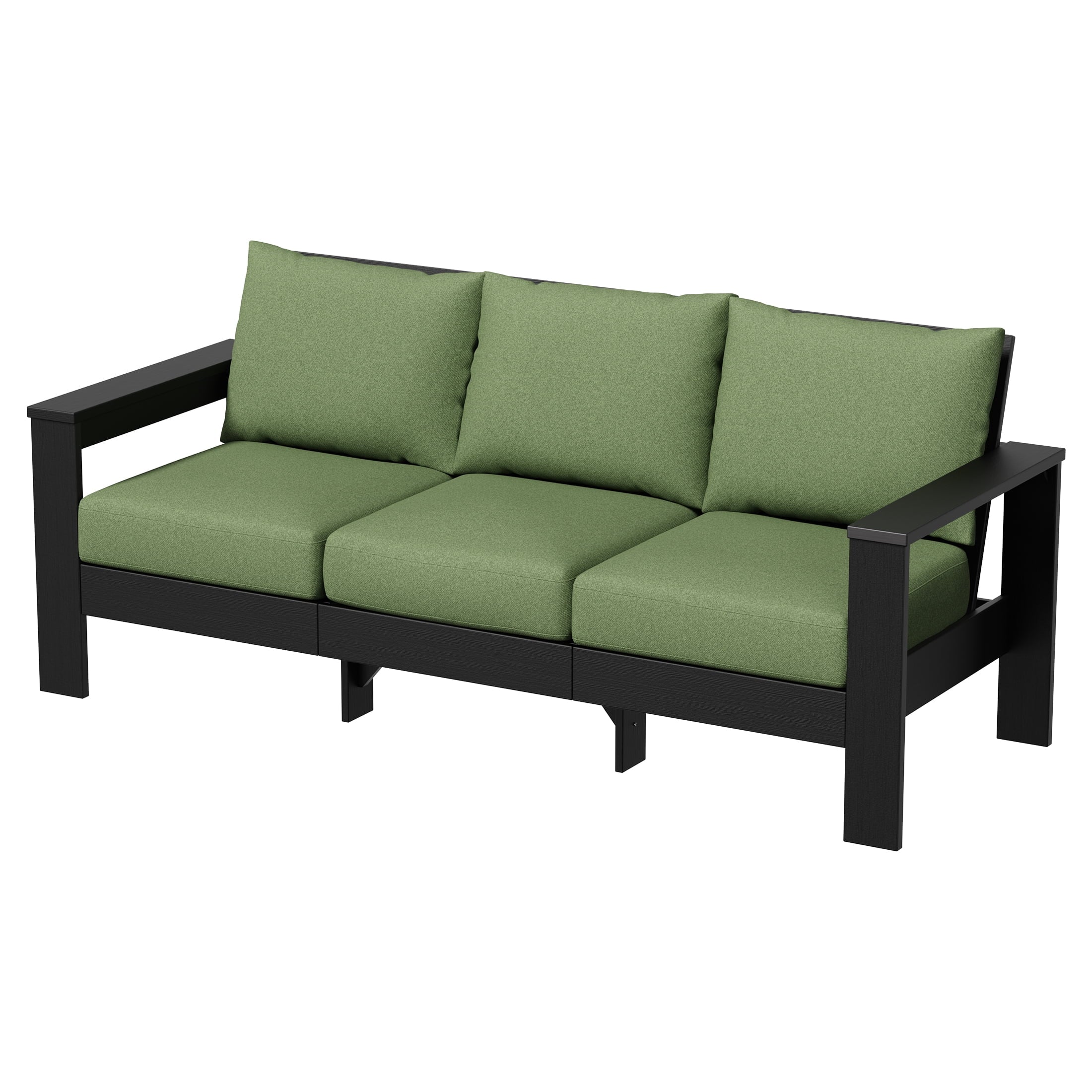 AVERO™ Ezra Outdoor Sofa, Black Frame with Gray Cushions