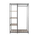 AVERO™ Farmhouse Style Gray Wood and Metal Clothes Rack with Garment Rod - AVERO™