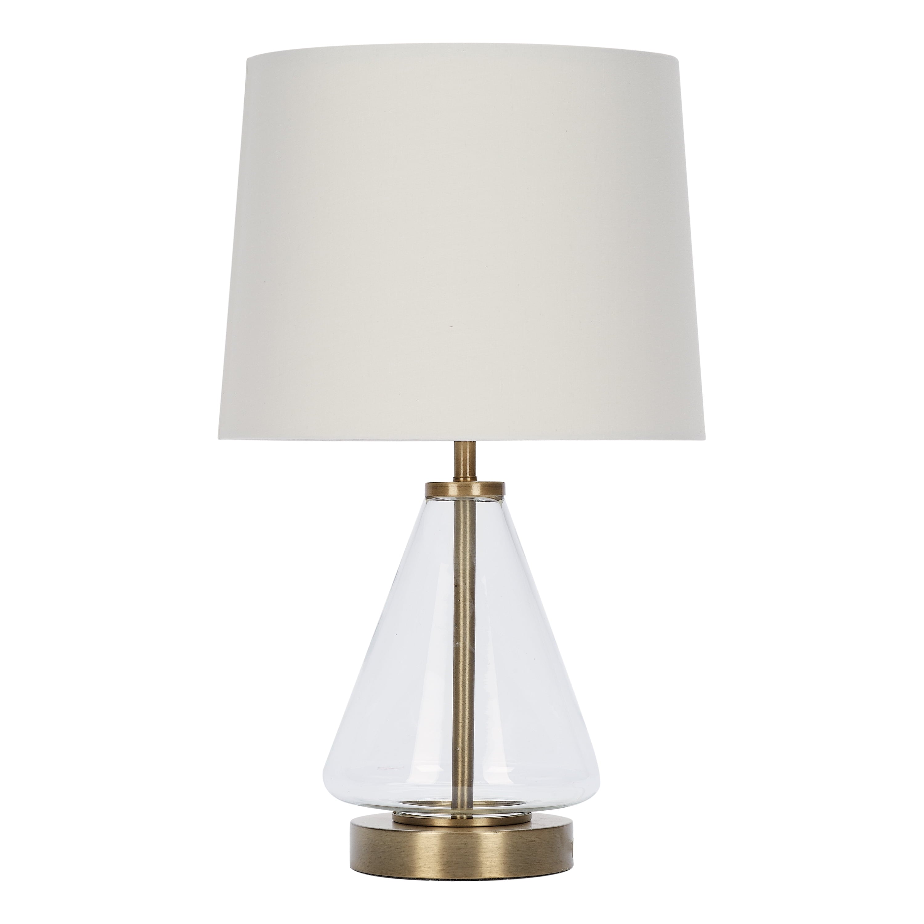 AVERO™ Glass with Brass Base Table Lamp, 18" H - AVERO™