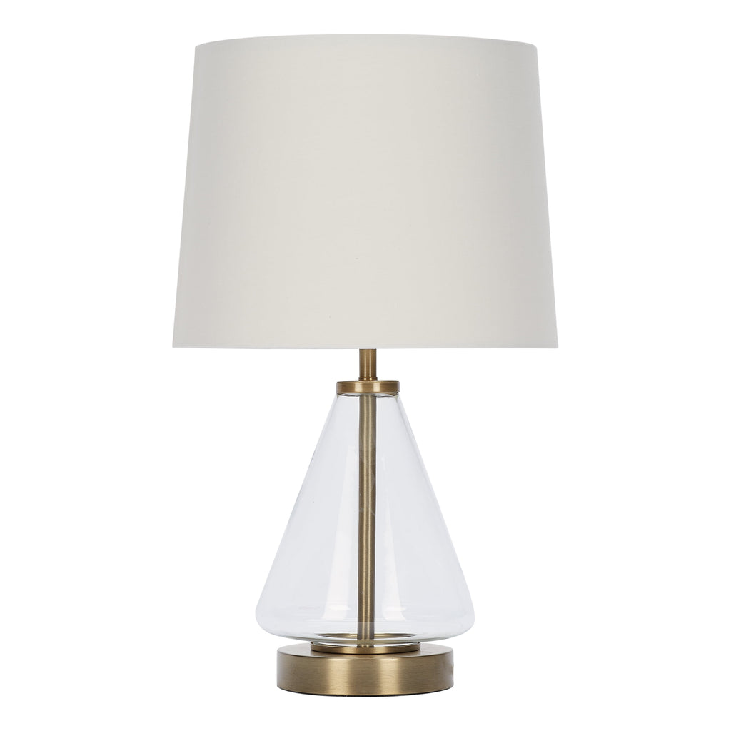 AVERO™ Glass with Brass Base Table Lamp, 18" H - AVERO™
