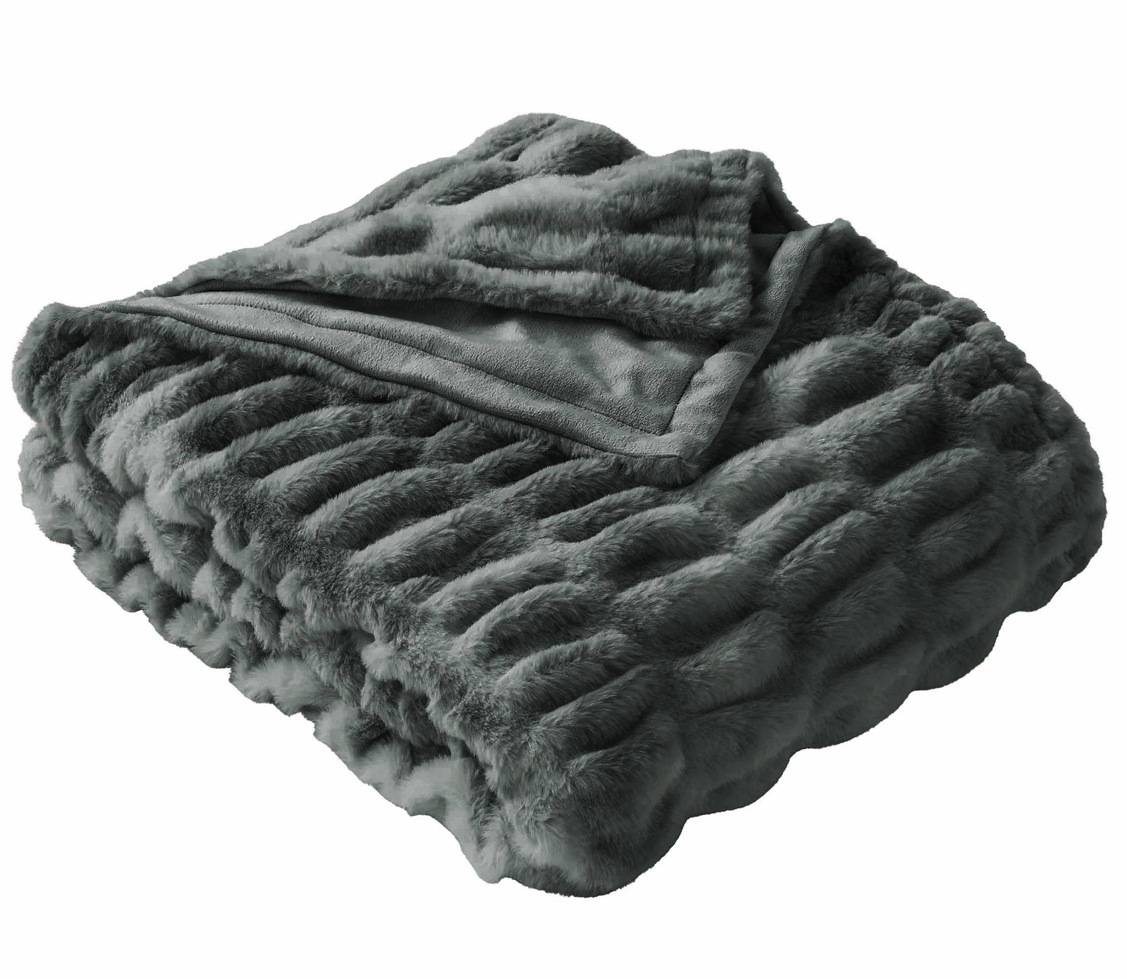 AVERO™ Almond Biscuit Ombre Faux Fur Throw, 50 in x 72 in
