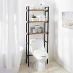 AVERO™ Jace 3-Shelf Over-the-Toilet Storage Shelf, Black Frame with Oak Shelves - AVERO™