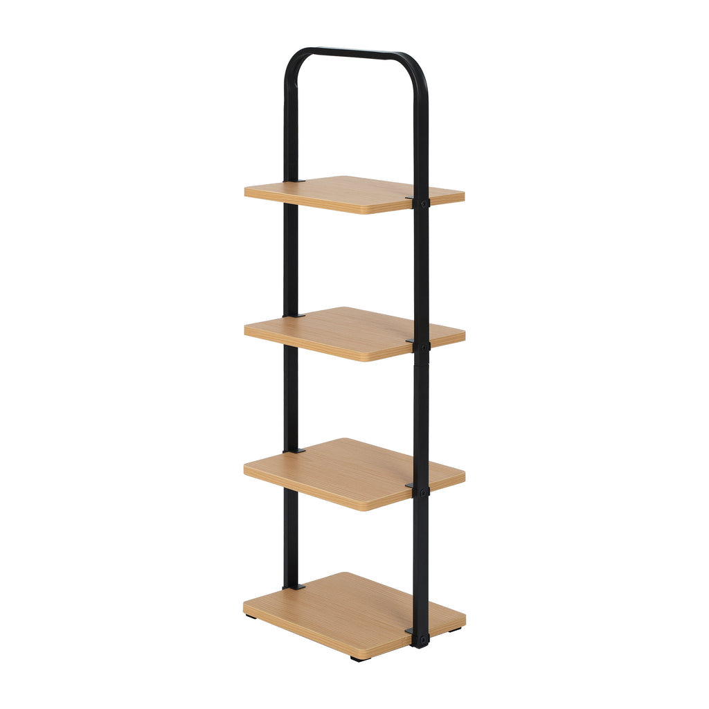 AVERO™ Juliet 4-Tier Wooden Shoe Ladder for Shoe Storage, Black and Light Honey Wood, Holds up to 4 Pairs - AVERO™