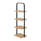 AVERO™ Juliet 4-Tier Wooden Shoe Ladder for Shoe Storage, Black and Light Honey Wood, Holds up to 4 Pairs - AVERO™