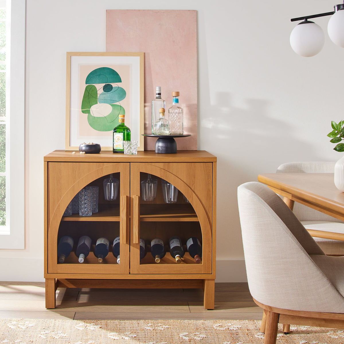 AVERO™ Juliet Arch Door Kitchen Console, Black Finish