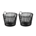 AVERO™ Large Black Poly Rattan Storage Baskets with Handles, Set of 2 - AVERO™