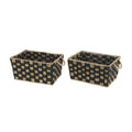 AVERO™ Large Rectangle Checkered Seagrass Storage Basket with Handles, 2 Pack - AVERO™
