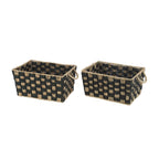 AVERO™ Large Rectangle Checkered Seagrass Storage Basket with Handles, 2 Pack - AVERO™