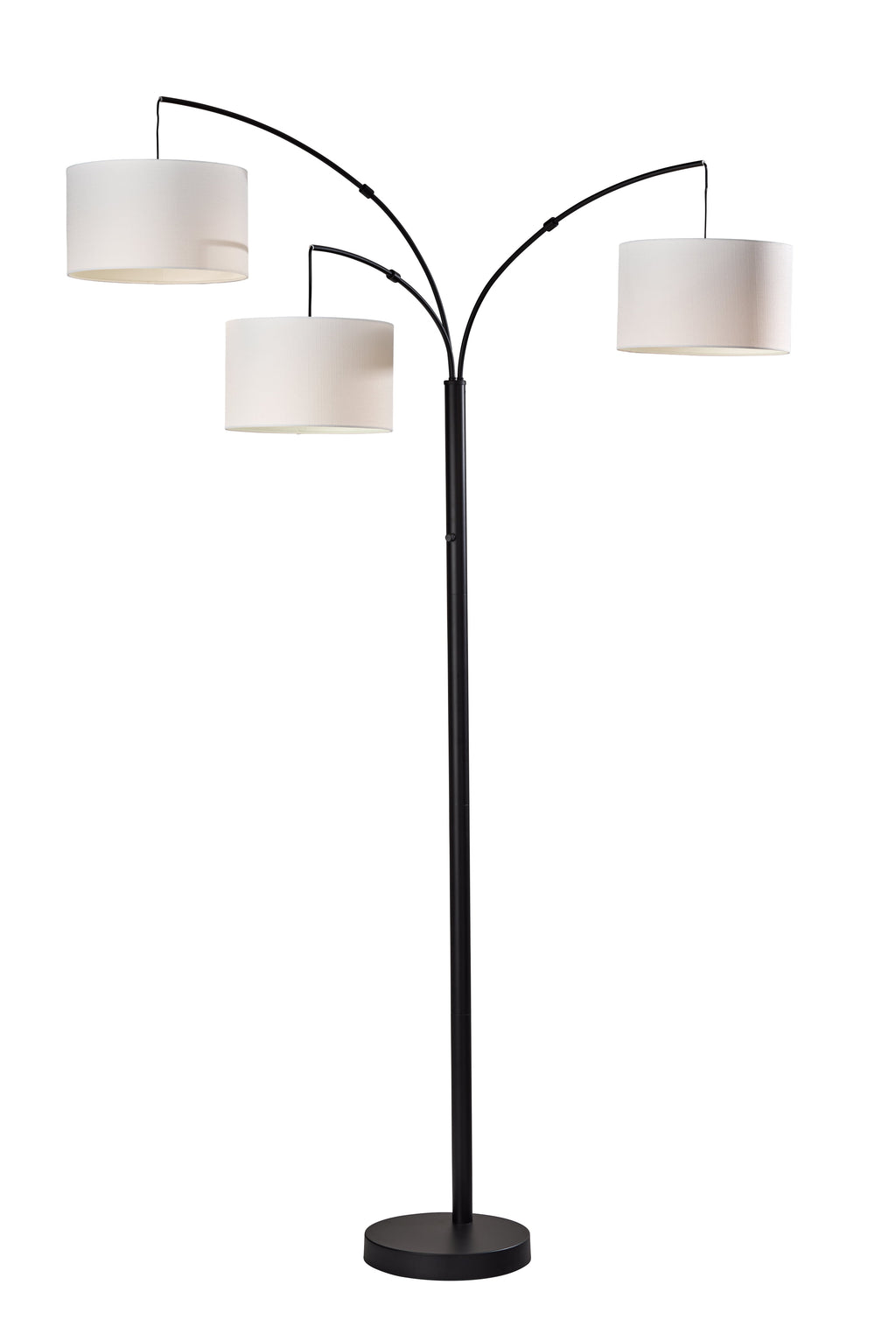 AVERO™ 82 in Matte Black 3-Light Arc Floor Lamp with Adjustable Shades - AVERO™
