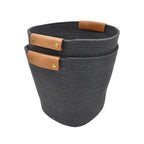 AVERO™ Large Cotton Rope Basket, White, 2 Pieces