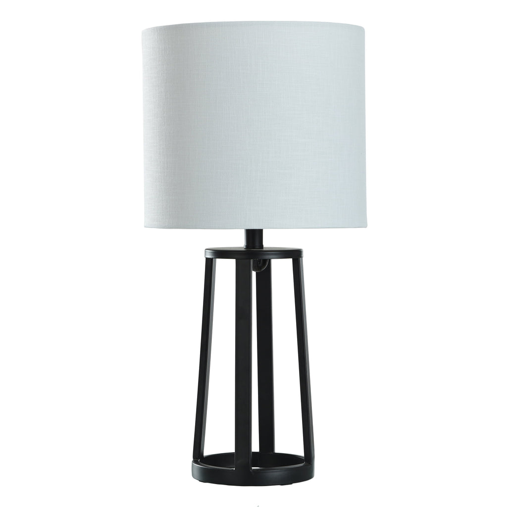 AVERO™ Modern Matte Black Table Lamp with Classic Drum Shade - AVERO™