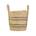 AVERO™ Natural Maize Colored Stripe Basket, Green, Large - AVERO™
