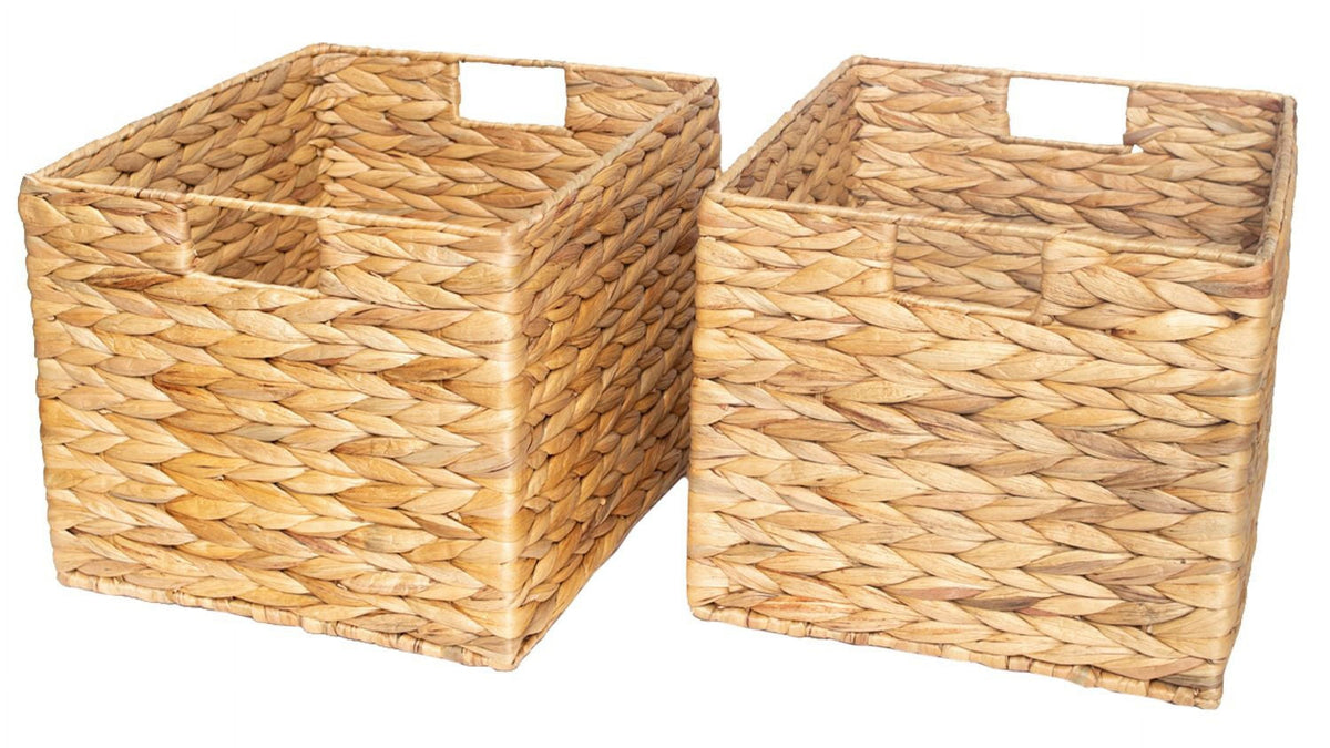 AVERO™ Natural Water Hyacinth Crate, Set of 2, Large - AVERO™