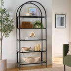 AVERO™ Nola Arch Bookshelf, Black Finish - AVERO™