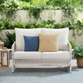 AVERO™ Paige 1 Piece Wicker Outdoor Loveseat with Cushions, White - AVERO™