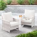 AVERO™ Paige Outdoor Wicker Stationary Lounge Chairs, Set of 2, White - AVERO™