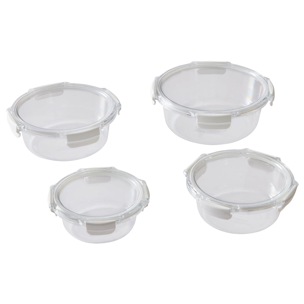 AVERO™ Round Tritan Food Storage Container with Tritan Lid. Set of 4, 8 Pieces - AVERO™