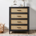 AVERO™ Springwood 4-Drawer Dresser with Caning Look, Light Honey