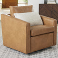 AVERO™ Steele Swivel Accent Chair, Camel Faux Leather - AVERO™
