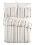AVERO™ Ticking Stripe Cotton Quilt, Off-White, Full/Queen, All Ages - AVERO™