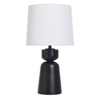 AVERO™ Wood Totem Table Lamp with White Linen Shade, 10"L x 10"W x 18"H - AVERO™