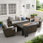 AVERO™ Rockport 4-Piece Outdoor Conversation Set with Firepit Table - AVERO™