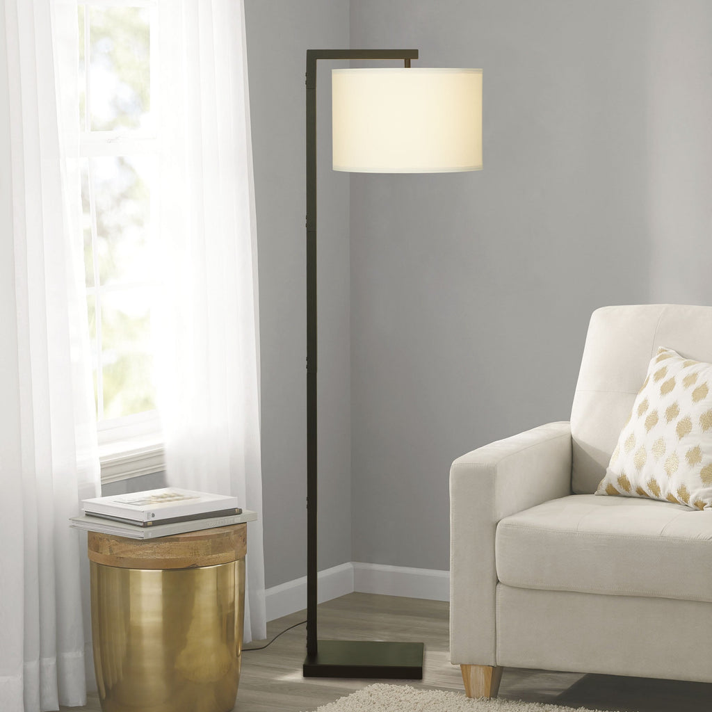 AVERO™ Contemporary Metal 62in Floor Lamp with on/off Foot Switch, Black - AVERO™