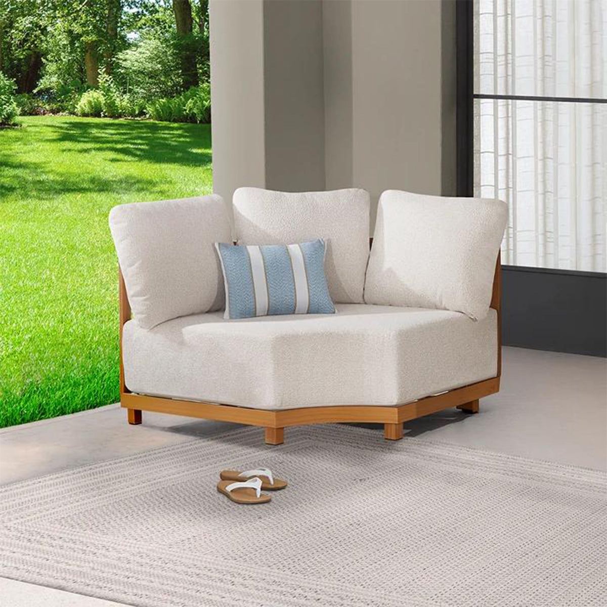 AVERO™ Juliet Outdoor Corner Chair with Patio Cover, Beige - AVERO™