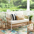 AVERO™ Lilah Outdoor Wicker Loveseat with White Cushions - AVERO™