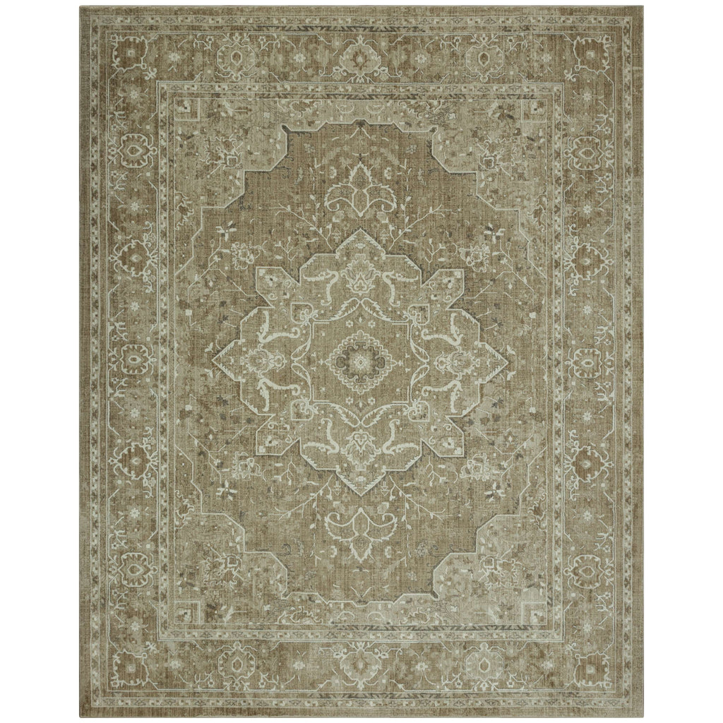 AVERO™ Traditional Plush Beige Medallion Indoor Area Rug, 7' 9" x 10' - AVERO™